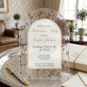 Invitations En Acrylique Carton d'invitation élégant à la retraite avec arc