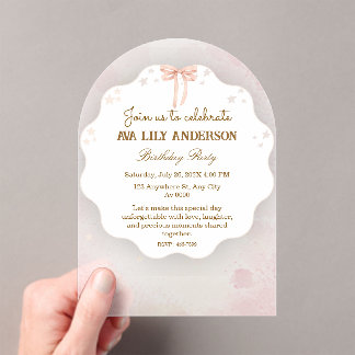 Invitations En Acrylique Carton d'invitation élégant en acrylique pour anni