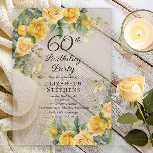 Invitations En Acrylique Carton d'invitation élégant pour 60e anniversaire