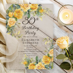 Invitations En Acrylique Carton d'invitation élégant pour les 30 ans avec r