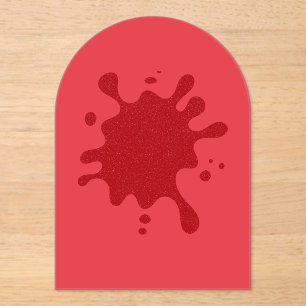 Invitations En Acrylique Carton d'invitation en acrylique rouge tomate pers