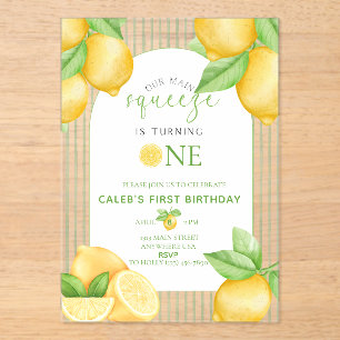 Invitations En Acrylique Carton d'invitation pour le 1er anniversaire de No