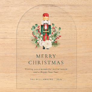 Invitations En Acrylique Casse-Noisette de Noël Verdure Festive
