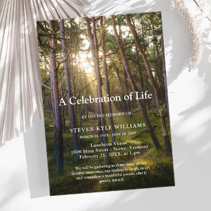 Invitations En Acrylique Célébration de la vie des arbres de la forêt au co