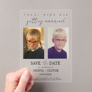 Invitations En Acrylique Ces enfants se marient sauf la date