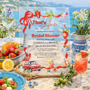 Invitations En Acrylique C'est Amore Fantaisiste Italian Enterrement de Vie
