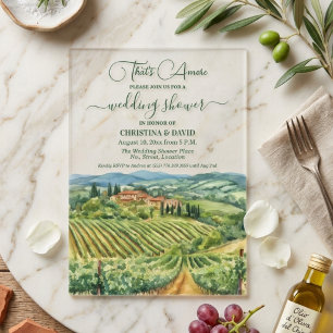 Invitations En Acrylique C'est Amore Mariage de Vignoble Italien
