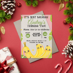 Invitations En Acrylique C'est juste des bananes Jaune Anniversaire Tout Âg