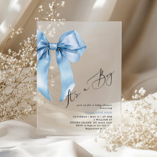 Invitations En Acrylique C'est un garçon Arc Bleu Élégant Baby Shower