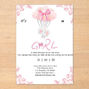 Invitations En Acrylique c'est une fille.douceur bébé