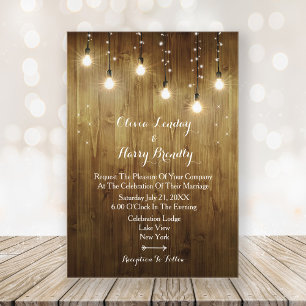 Invitations En Acrylique Chaîne Rustique De Lumières Mariage Acrylique Invi