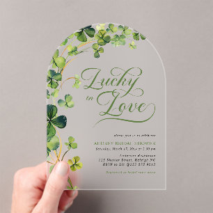 Invitations En Acrylique Chanceux en amour : la Fête de Fiançailles du Trèf