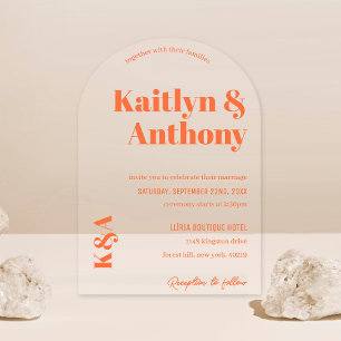 Invitations En Acrylique Charme Nostalgique Mariage Rétro