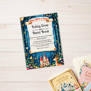 Invitations En Acrylique Château de forêt enchantée Mariage de conte de fée