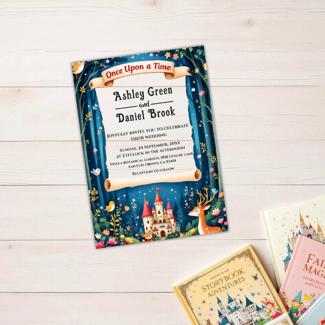 Invitations En Acrylique Château de forêt enchantée Mariage de conte de fée (Créateur téléchargé)