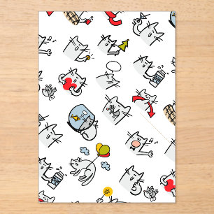 Invitations En Acrylique Chats amusants, lait et magie.