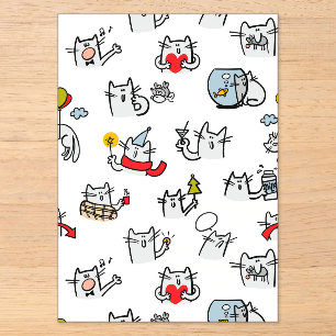 Invitations En Acrylique Chats drôles, lait et magie.