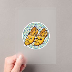 Invitations En Acrylique Chaussures Belgha Jaunes Marocaines Kawaii Mignonn