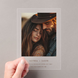 Invitations En Acrylique Chaussures de photo occidentales modernes Enregist