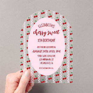Invitations En Acrylique Cherry Sweet Anniversaire