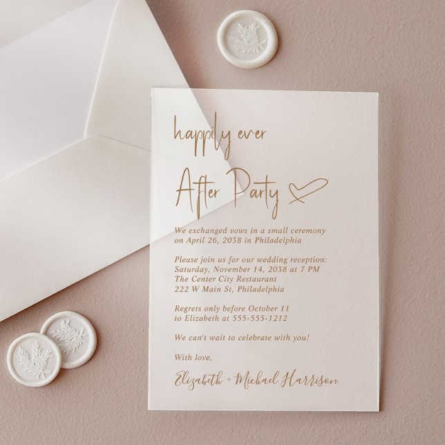 Invitations En Acrylique Chic Gold Script Frosted Mariage Réception (Make your day unforgettable with stunning acrylic invitations—modern, elegant, unique!)