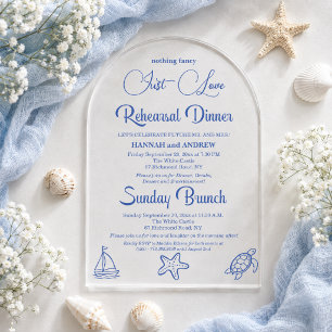 Invitations En Acrylique Chic Just Love Dîner de Répétition & Brunch du Dim