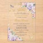 Invitations En Acrylique Chic Lilac Blush Floral Rose Quinceanera Sweet 16<br><div class="desc">Personnalisez cet élégant pastel violet lilas et rose rose pâle pâle rose pâle Quinceañera / Sweet 16 anniversaire invitation acrylique facilement et rapidement. Cliquez simplement sur le bouton customiser pour modifier les textes, modifier les polices et les couleurs des polices. Doté d'un lilas mauve exquis, de roses roses roses rousses,...</div>