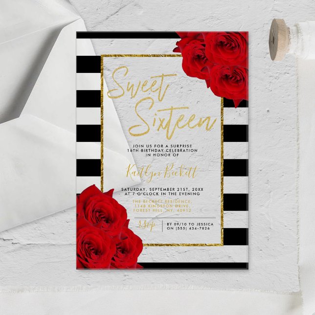 Invitations En Acrylique Chic Moderne Luxe Chut... Fête d'anniversaire pour (Créateur téléchargé)