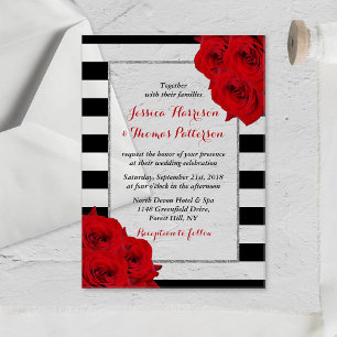 Invitations En Acrylique Chic Moderne Luxe Mariage Collection - Roses rouge