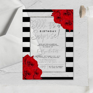 Invitations En Acrylique Chic Moderne Luxe Shhh... Fête d'anniversaire surp