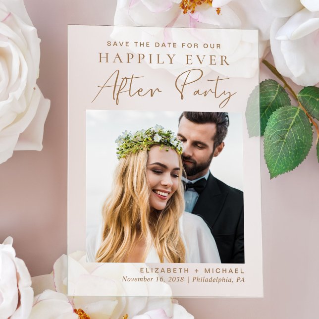 Invitations En Acrylique Chic Photo Or Save The Date Réception De Mariage E (Make your day unforgettable with stunning acrylic save the dates—modern, elegant, unique!)
