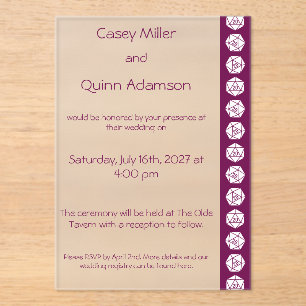 Invitations En Acrylique Chic sur Table dans un Mariage Acrylique Vin