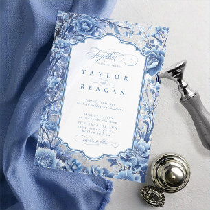 Invitations En Acrylique Chinoiserie Frontière Florale ID1094