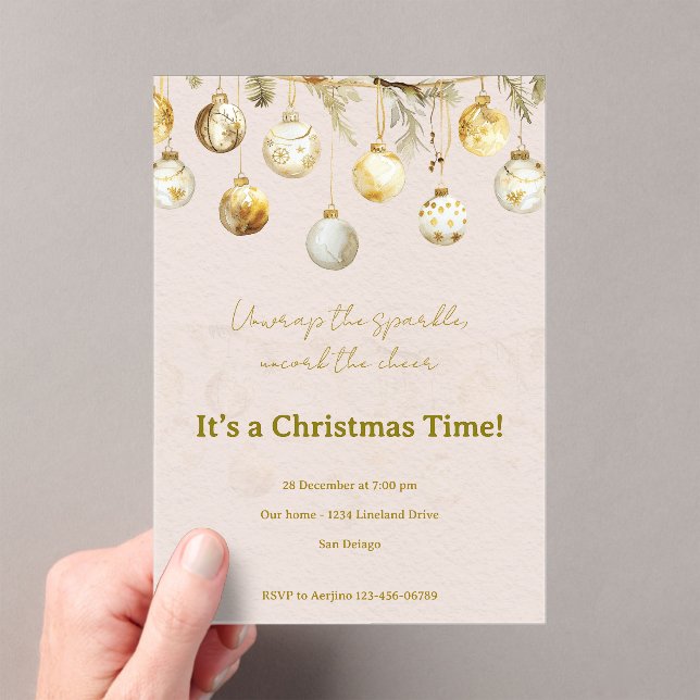Invitations En Acrylique Christmas party  (In situ (ordinateur de poche))