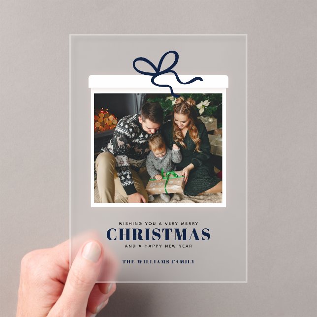 Invitations En Acrylique Christmas Present Photo (In situ (ordinateur de poche))