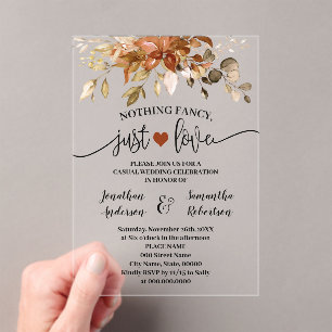 Invitations En Acrylique Chute Rien De Fancy Just Love Elopement