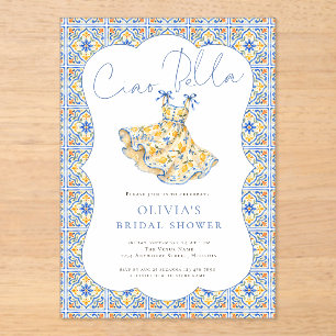 Invitations En Acrylique Ciao Bella Italien Baby Shower