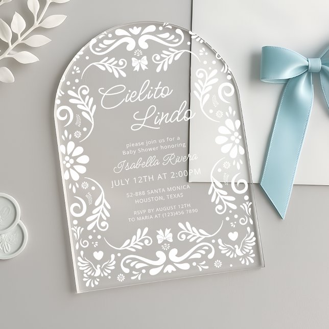 Invitations En Acrylique Cielito Lindo Mexicain Cute Baby shower (Créateur téléchargé)