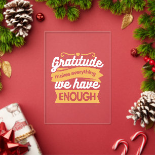 Invitations En Acrylique Citations de typographie de gratitude inspirante