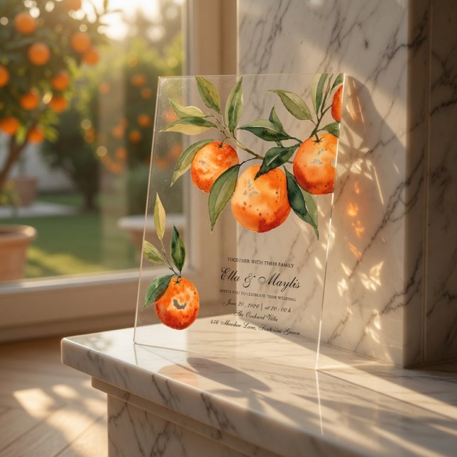 Invitations En Acrylique Citron en Acrylique Transparent de Luxe (Créateur téléchargé)