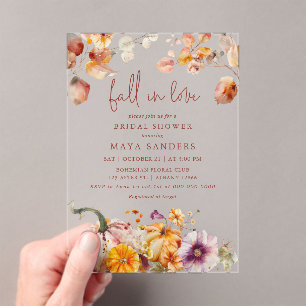 Invitations En Acrylique Citrouilles de coup de foudre Semaine de mariage r