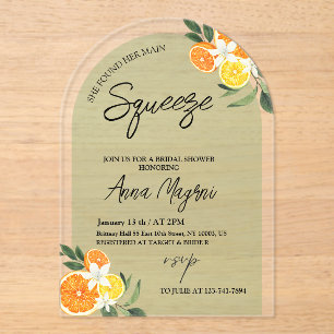 Invitations En Acrylique Citrus a trouvé son grand amour : Shower de mariag
