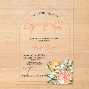 Invitations En Acrylique Citrus a trouvé son grand amour : Shower de mariag
