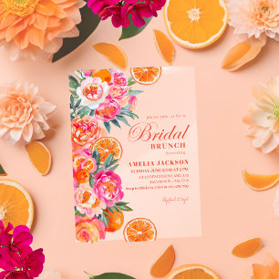 Invitations En Acrylique Citrus d'été et Fête des mariées d'orange florale