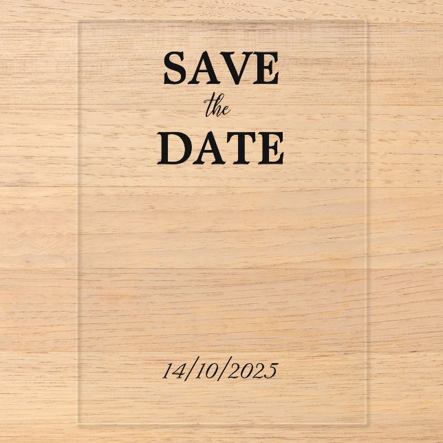 Invitations En Acrylique Clair (Recto)