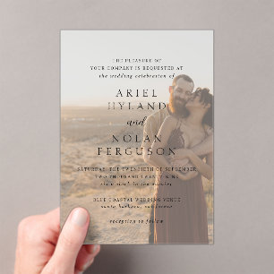 Invitations En Acrylique Clean Photo Mariage moderne