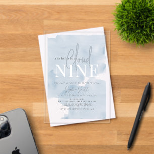 Invitations En Acrylique Cloud 9 Blue Sky Watercolor Fête des mariées