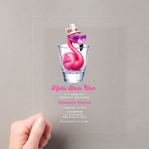 Invitations En Acrylique Club Hottie Shots Enterrement de vie de jeune fill