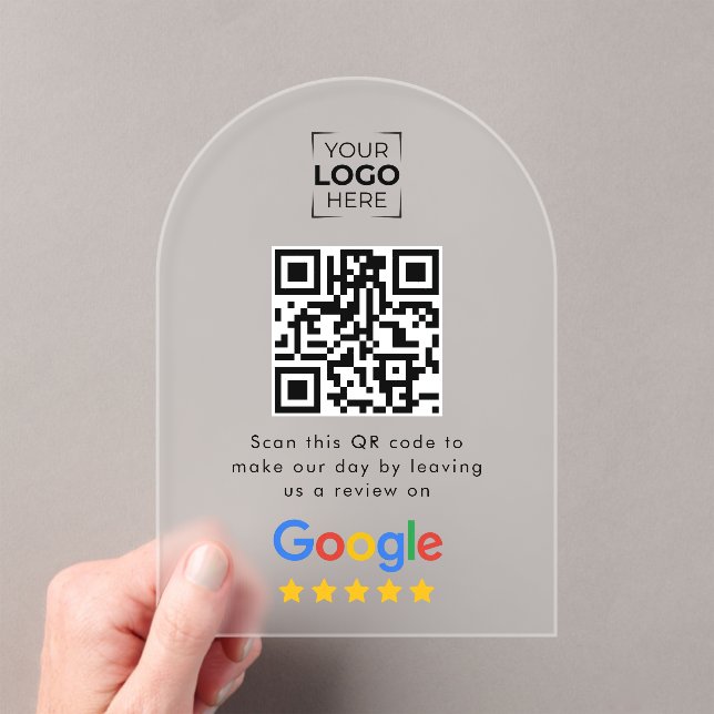Invitations En Acrylique Code QR de l'avis de Google sur l'entreprise  (In situ (ordinateur de poche))