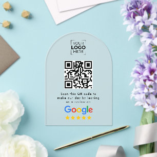Invitations En Acrylique Code QR de l'avis de Google sur l'entreprise